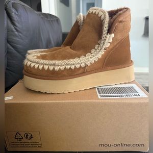 MOU Mini Eskimo platform boots in cognac size 41 UK 8 US 10